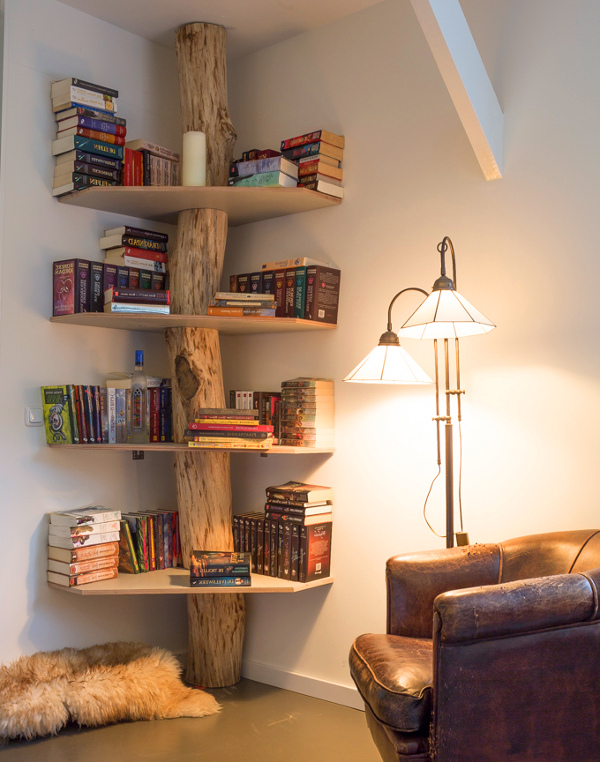 Tree Trunk Bookshelf