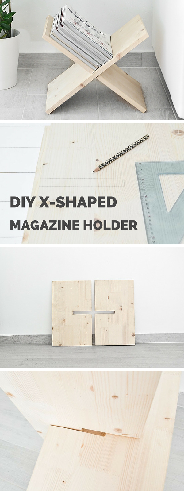 Check out the tutorial: #DIY X-Shaped Magazine Holder #crafts #homedecor