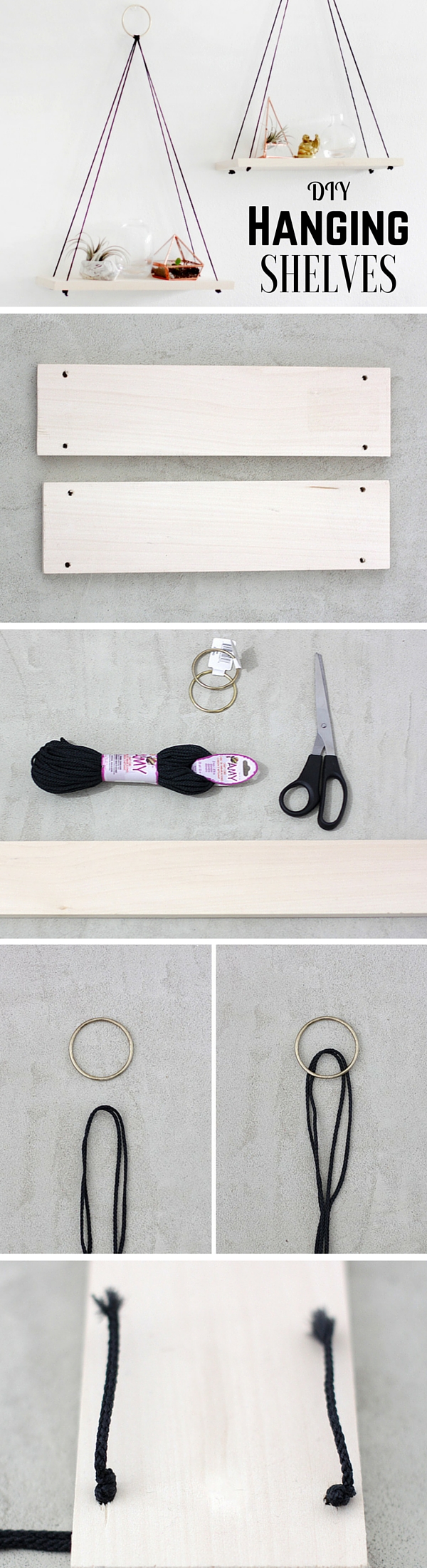 Check out the tutorial: #DIY Hanging Shelves @istandarddesign