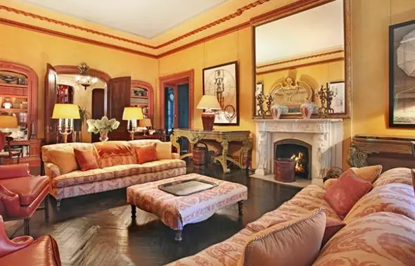 Antique Living Room with Fireplace