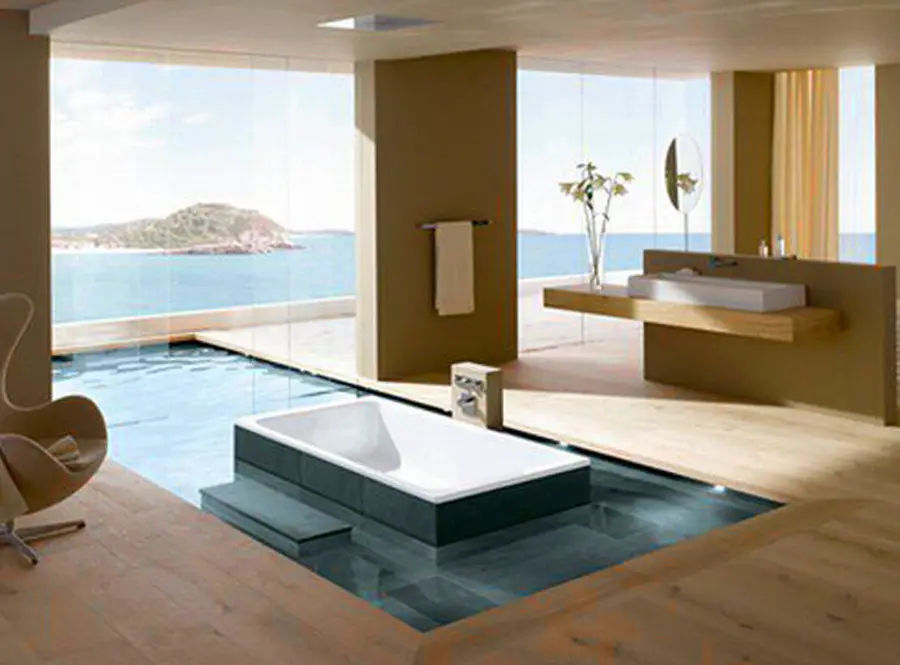 Bathroom with Big Windows and Fantastic View