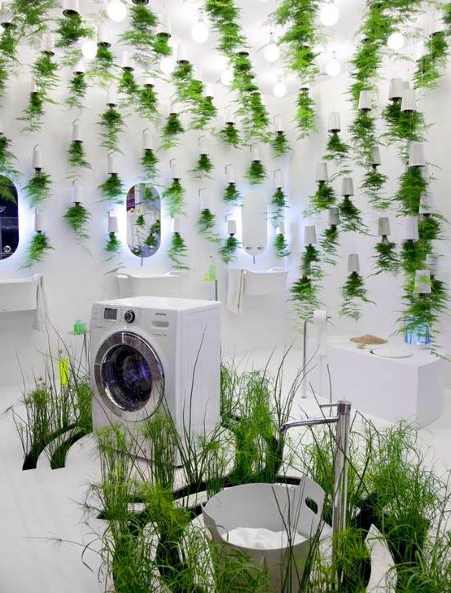 Bathroom Decor with Plant Vases