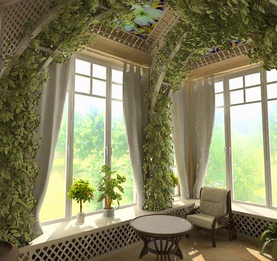 Wall and Ceiling Decor with Plants