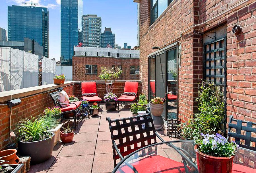 Terrace with Red Furniture