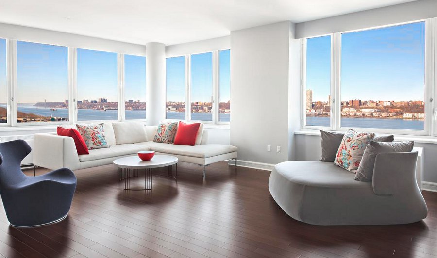 White Living Room with Modern Chairs