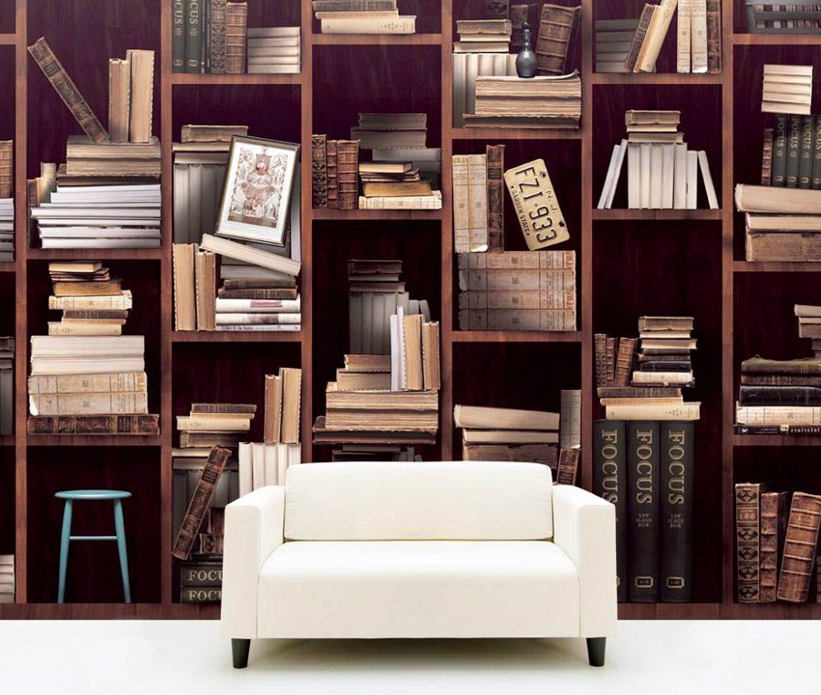 bookshelf-mural