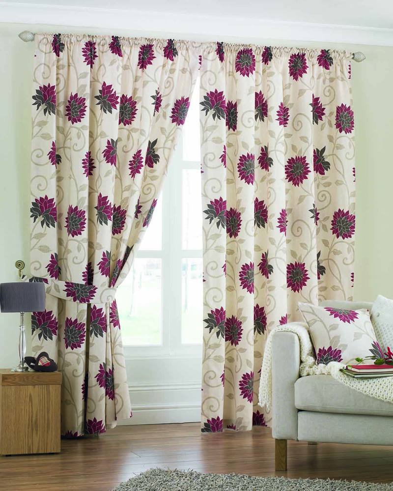 Floral curtains