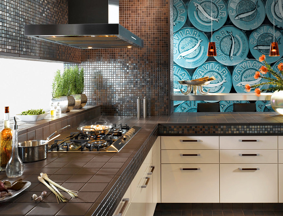 mosaic kitchen pendant 6 light