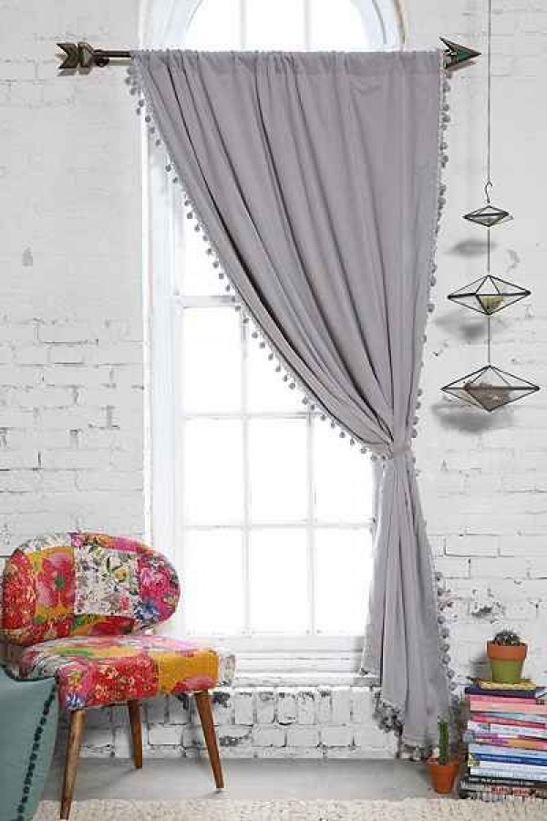 Plum & Bow Blackout Pompom Curtain