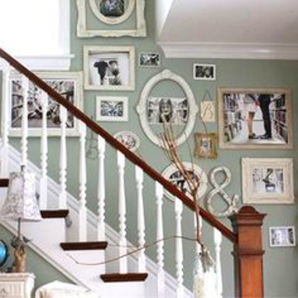 vintage staircase picture wall