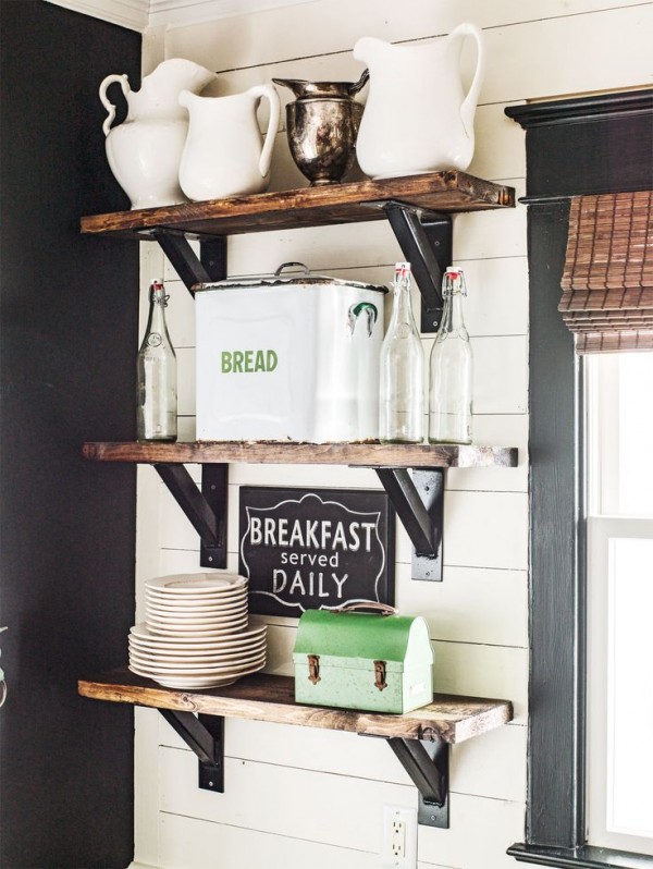 open kitchen shelves