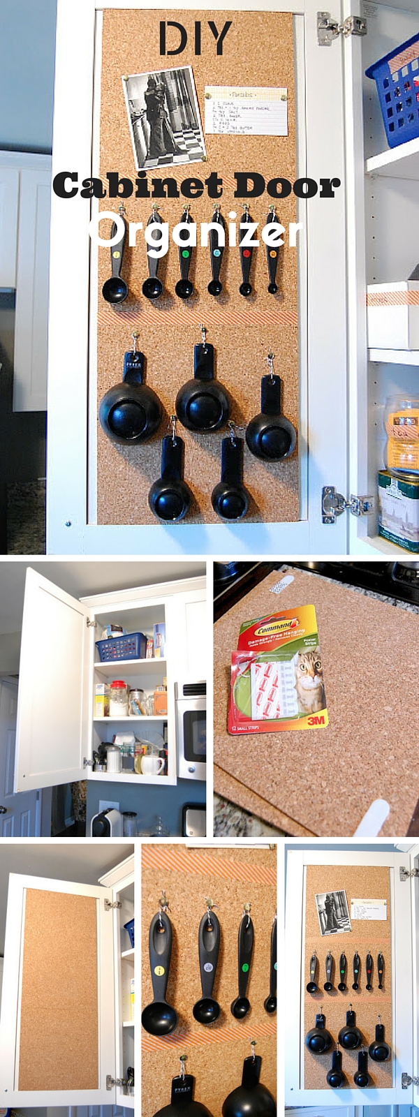 Check out the tutorial:  Cabinet Door Organizer 