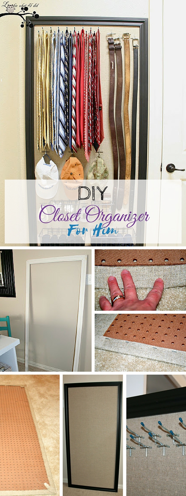 Check out the tutorial:  Closet Organizer for Him 