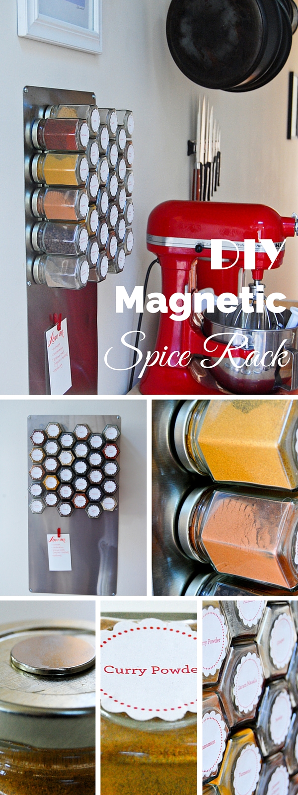 Check out this easy idea on how to make a  magnetic spice rack for     