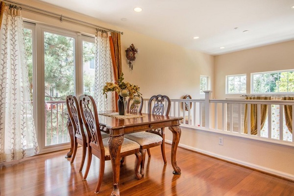 Traditional dining room with hardwood floors in Santa Clara, CA