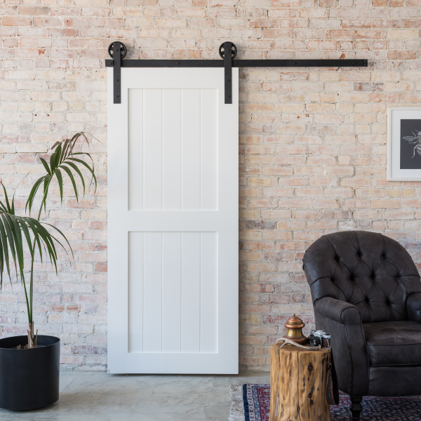 Vintage decor with sliding barn doors 