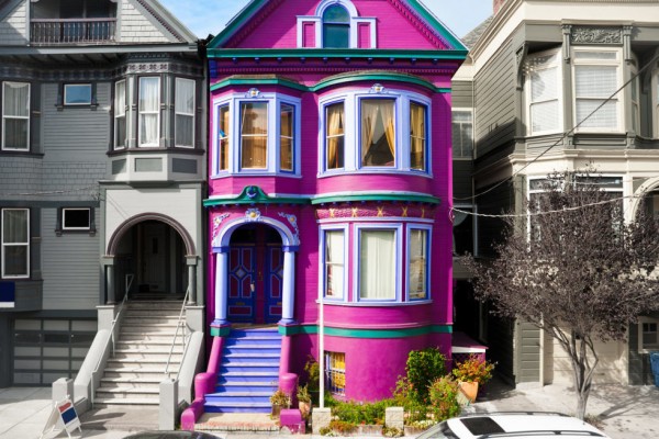 Victorian Magenta Pink House 