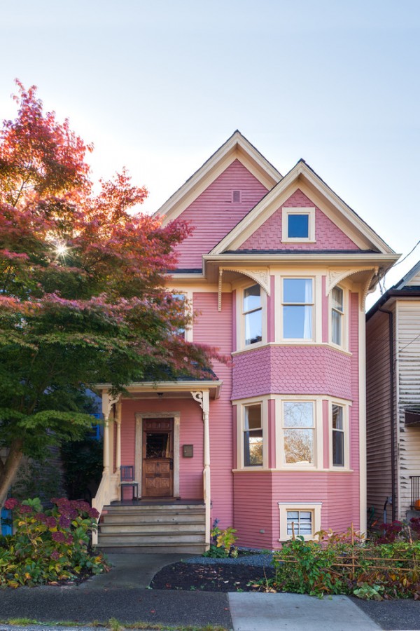 Small Pink Traditional House 