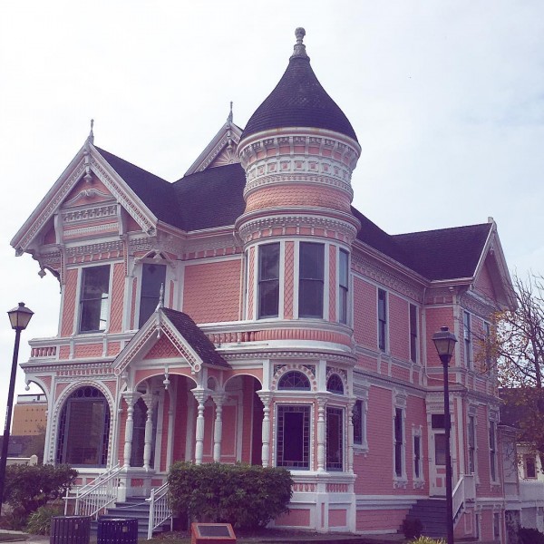 Peach Pink Victorian House 