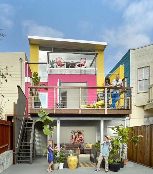 Modern Pink Yellow House 