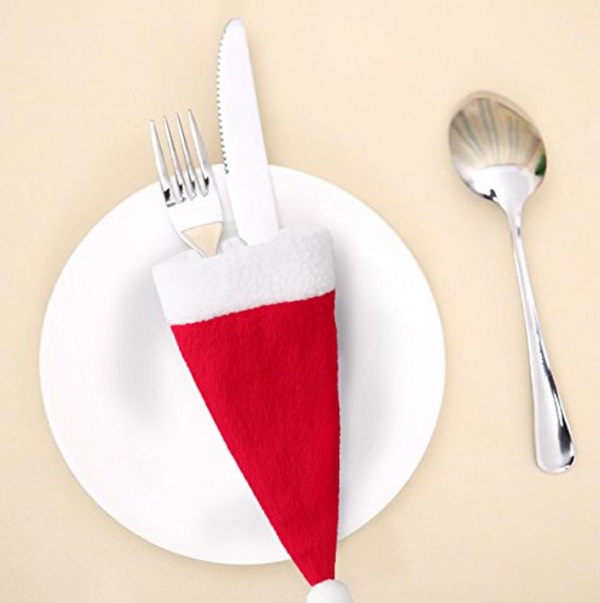 Santa Hat Silverware Holders