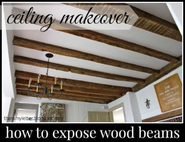 Ceiling Makeover: How to Expose Wood Beams    