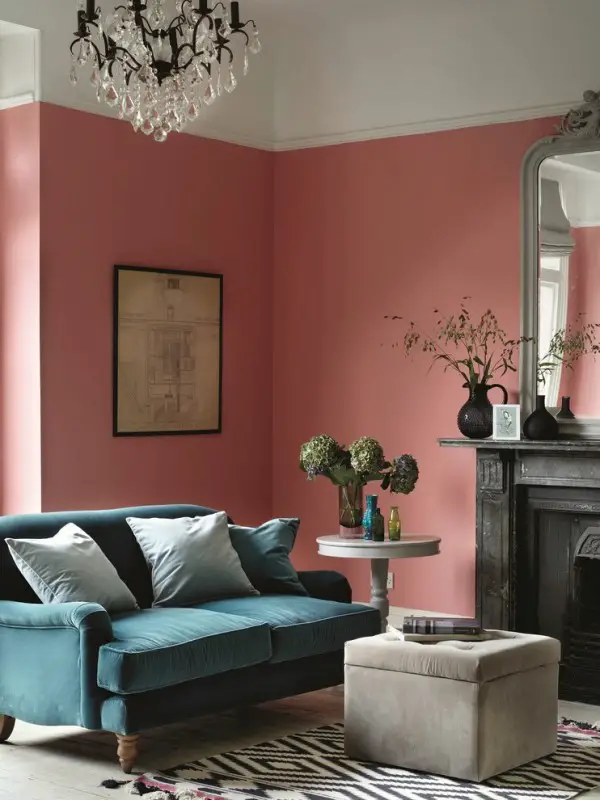 teal living sofa rose quartz feature designers awesome