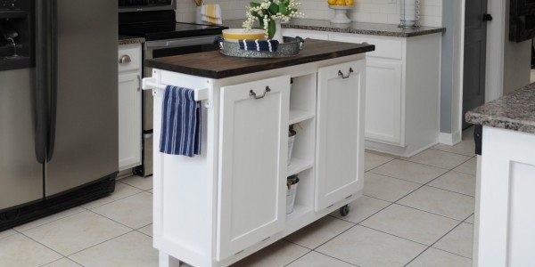 Cabinet Transformed Into A Kitchen Island