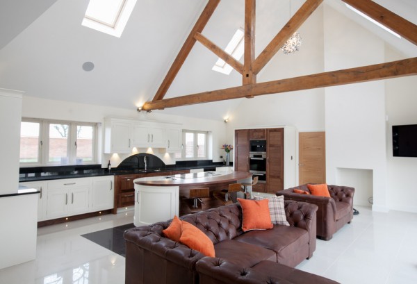 Stunning Walnut and Hand-painted Large Open Plan Kitchen