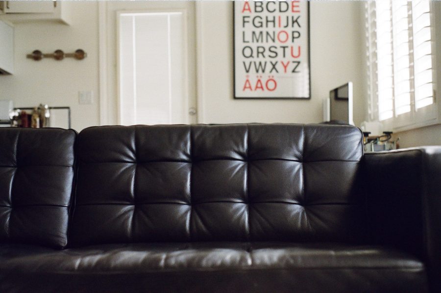 black sofa