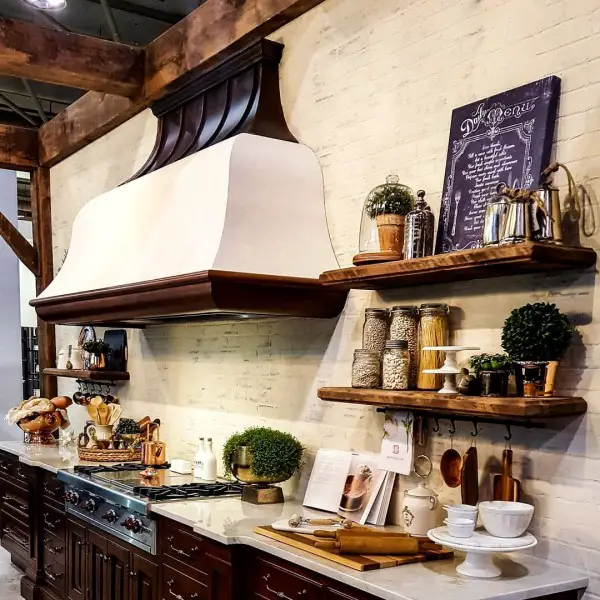 Black Mountain Trading co on Instagram: “Adding a little age to this stunning kitchen built by Bloomsbury.  Both the range hood and backsplash got a layer of plaster and paint.…”