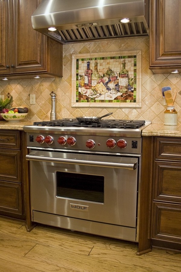 accent backsplash mosaic