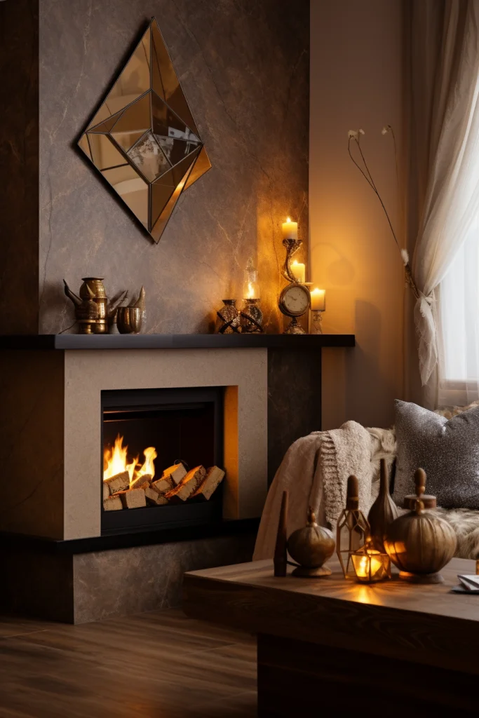 corner fireplace decor