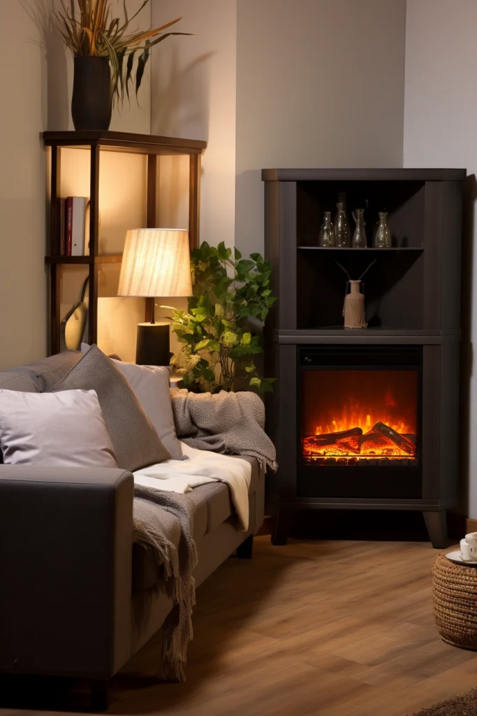 freestanding electric fireplace