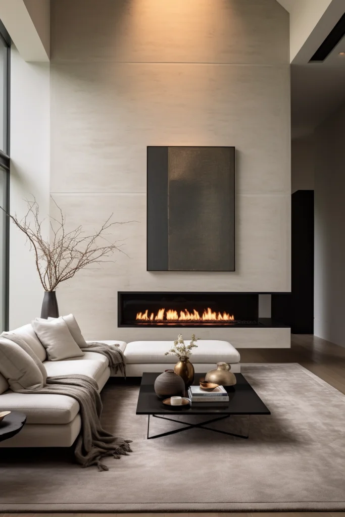 l-shaped corner fireplace