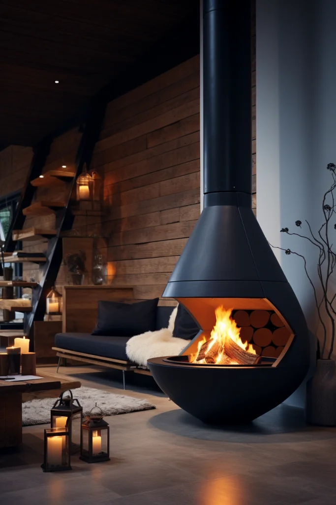 modern fireplace hearth