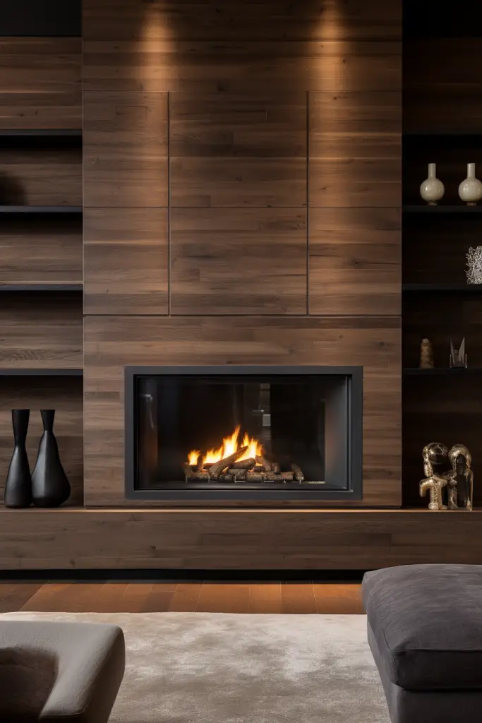 modern fireplace wood surrounds