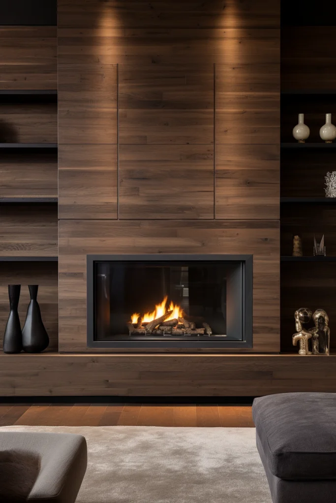 modern fireplace wood surrounds