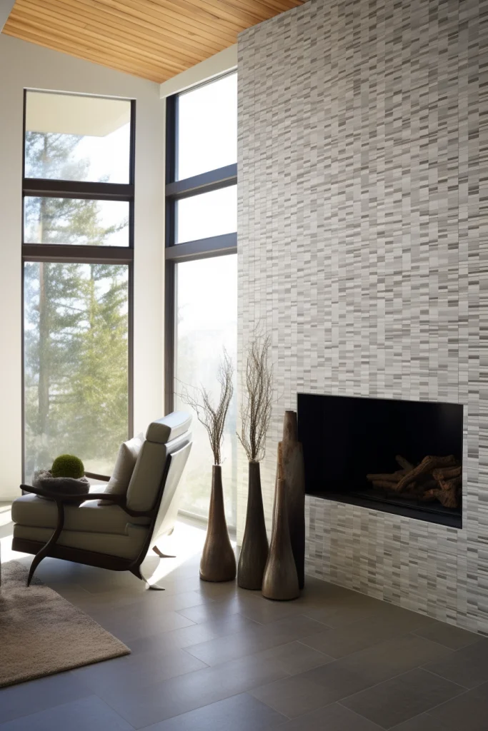 modern tile fireplace