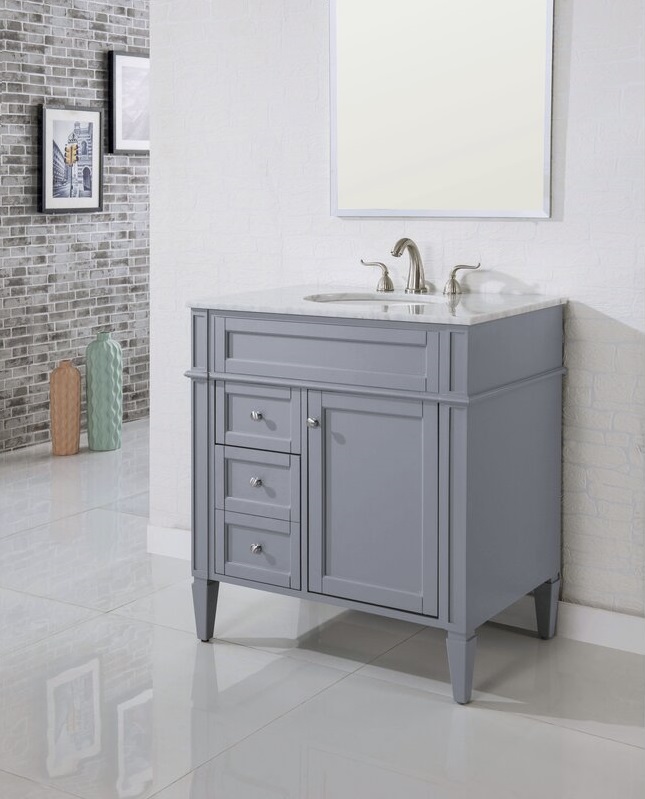 gray vanity