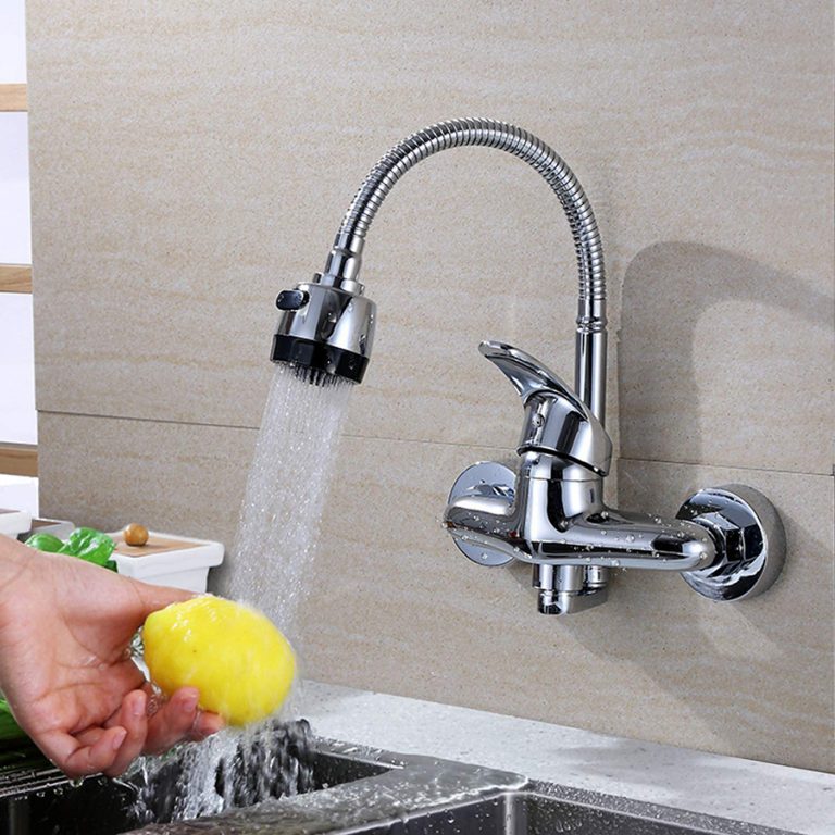 The Top 10 Best Wall Mount Kitchen Faucets   Wall Mount Kitchen Faucet With Sprayer 1 768x768 