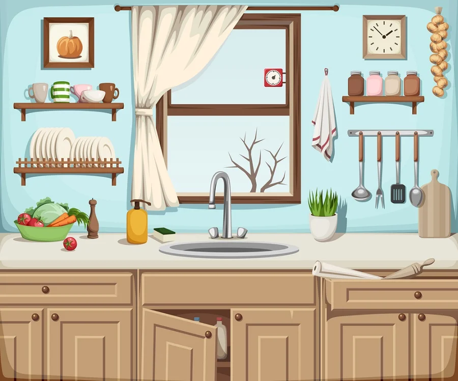 kitchen sink illustration