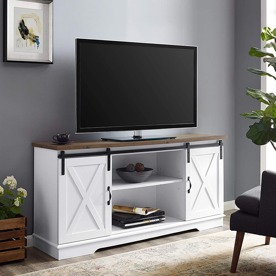 Barn Door Fireplace Tv Stand