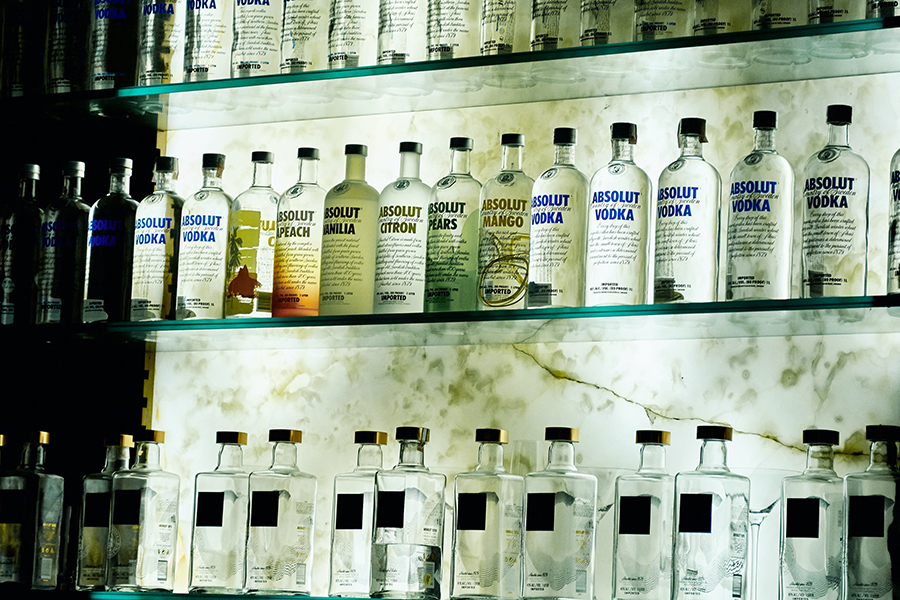 Glass bar shelves