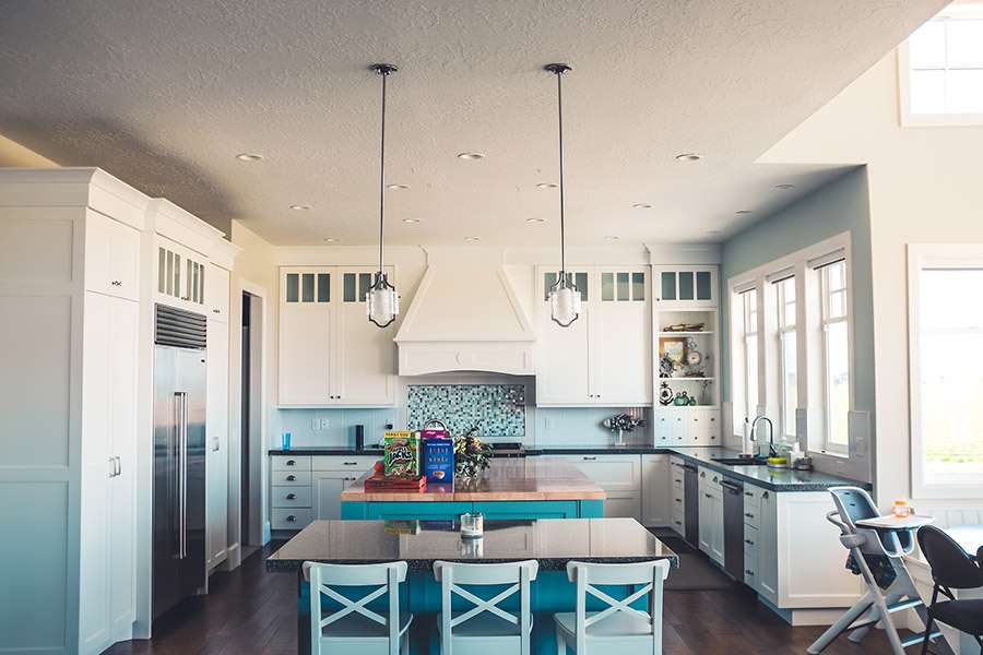 Blue dining room