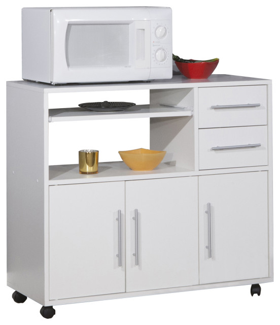 Microwave cart with storage
