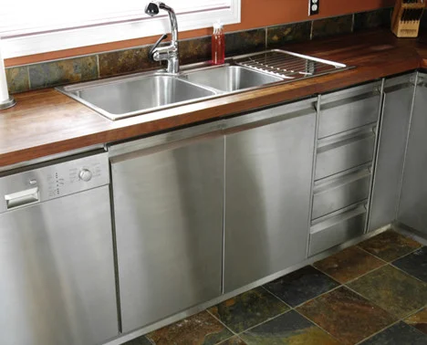 Modern metal kitchen cabinets