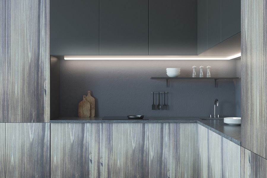 Dark kitchen interior