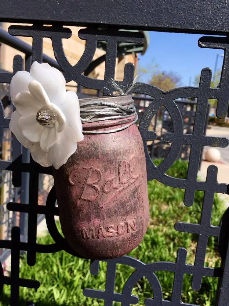 distressed mason jar