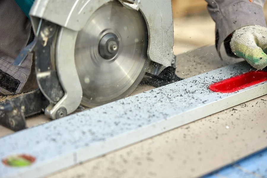 circular saw with DIY track